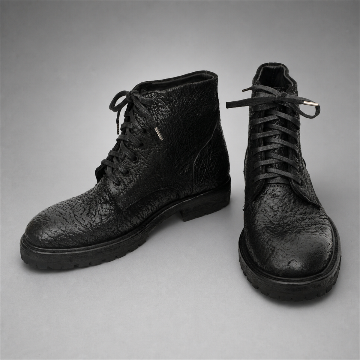 VanPasch Blackthorn Textured Service Boot in Black Leather