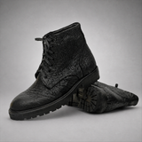 VanPasch Blackthorn Textured Service Boot in Black Leather