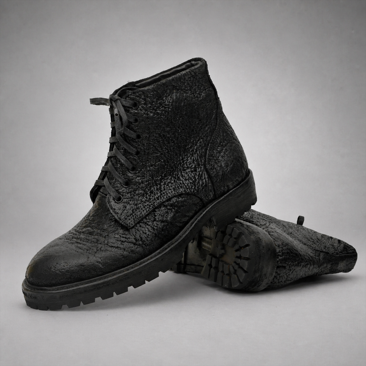 VanPasch Blackthorn Textured Service Boot in Black Leather