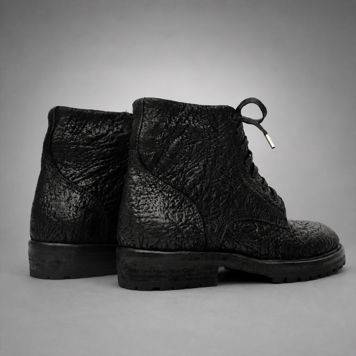 VanPasch Blackthorn Textured Service Boot in Black Leather