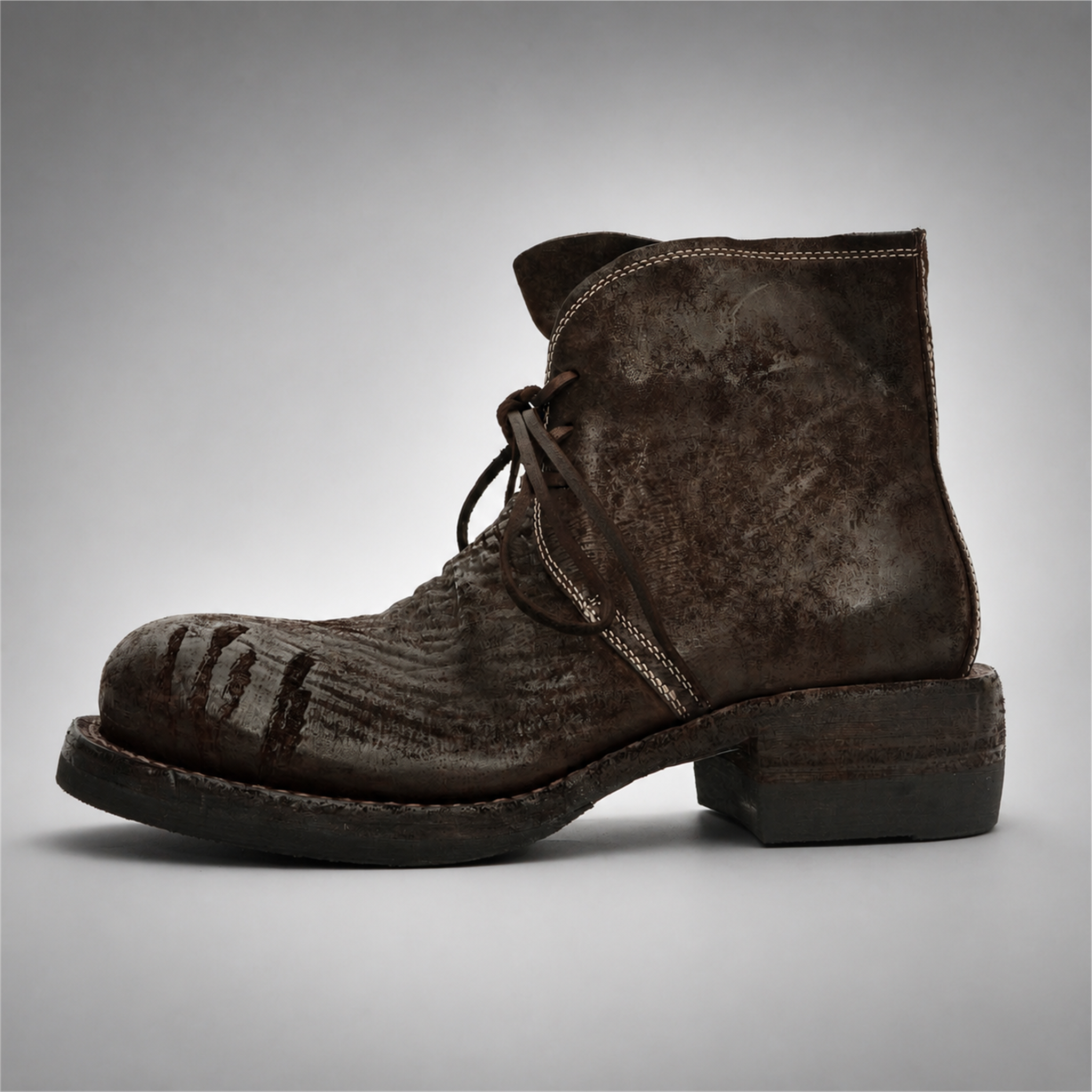 VanPasch Walker Cap-Toe Service Boot in Coffee Brown Shell Cordovan, side view