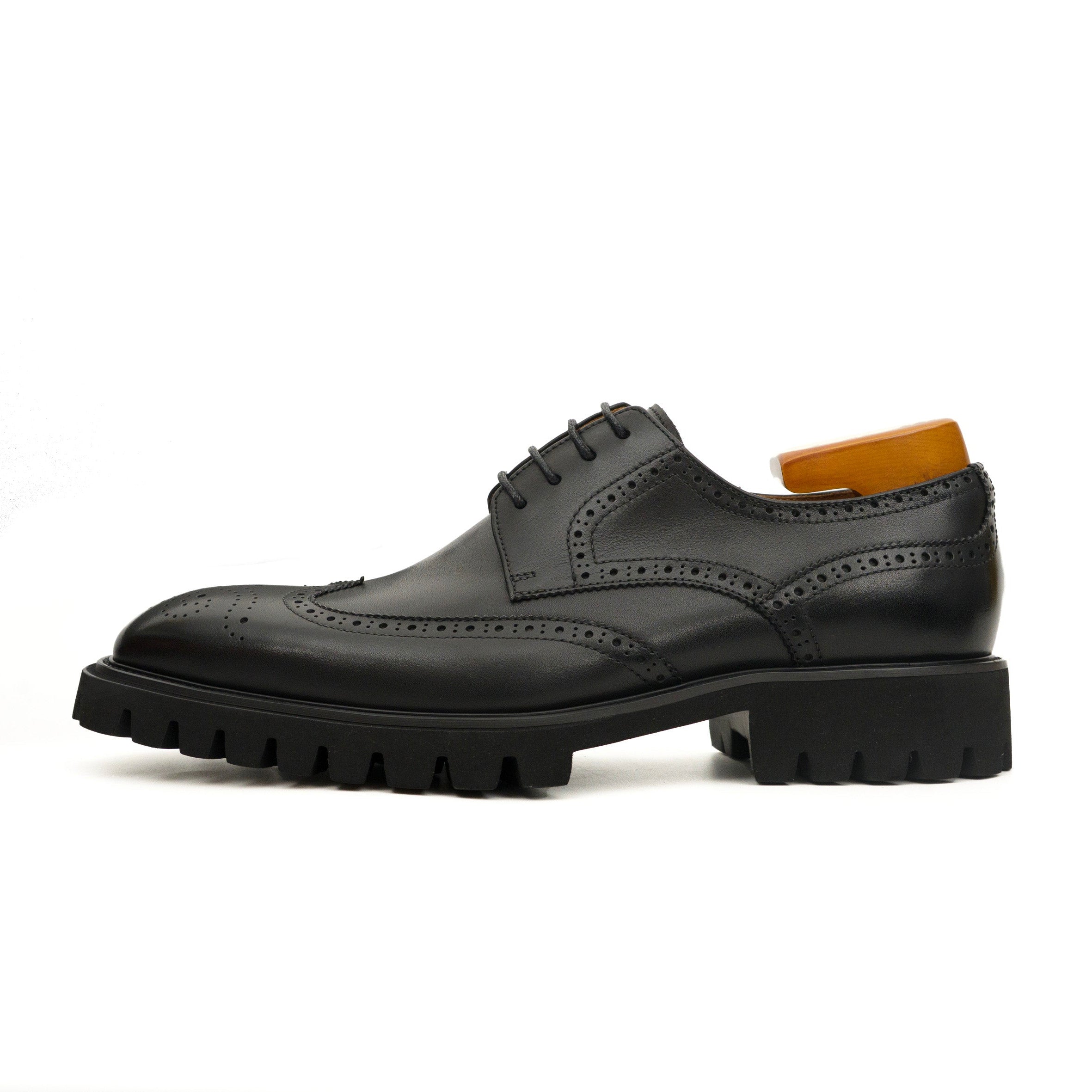 Black Brogue Lug-Sole Derby – VanPasch