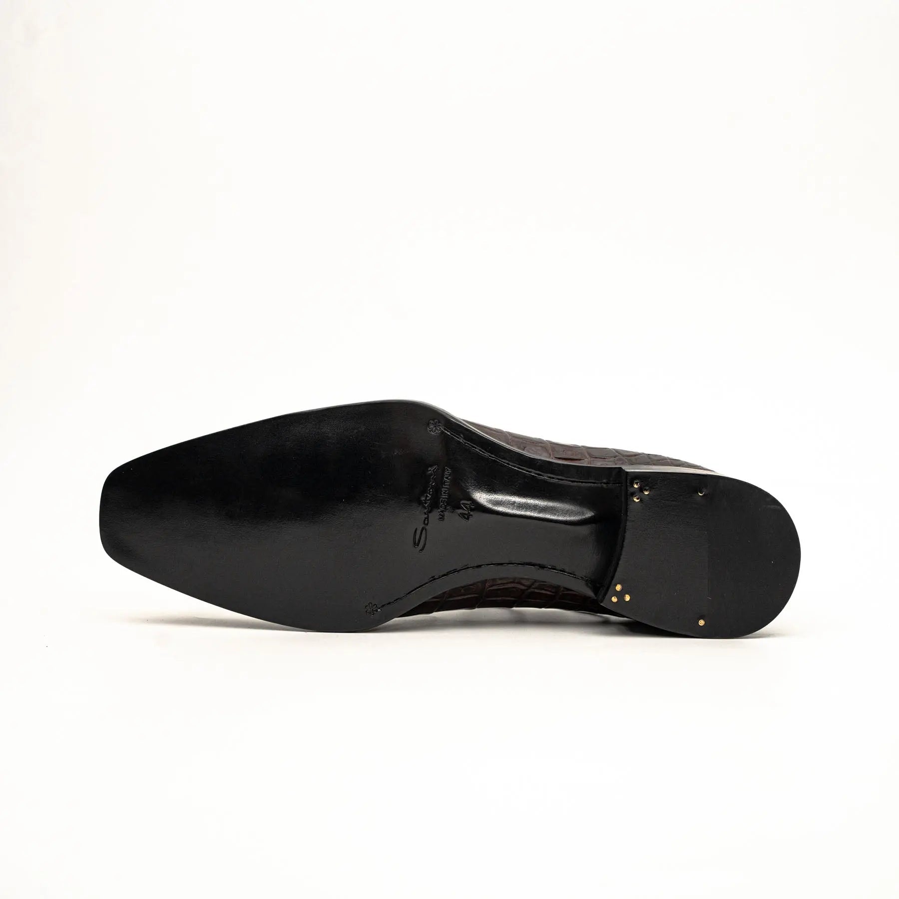 Dark Brown Crocodile Derby Shoes VanPasch
