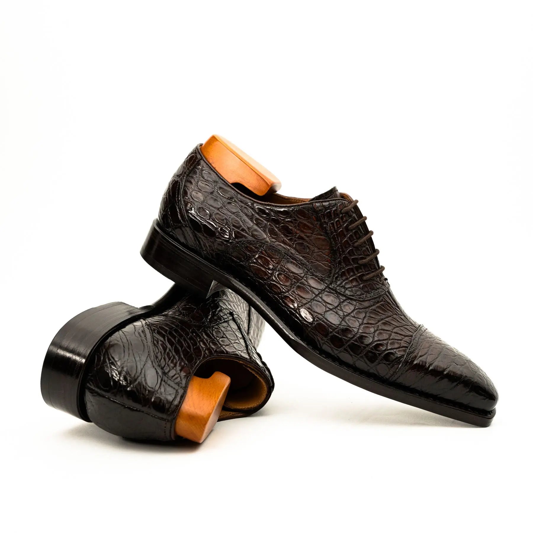 Dark Brown Crocodile Oxford Shoe VanPasch