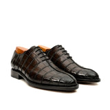 Dark Brown Crocodile-Textured Oxford VanPasch