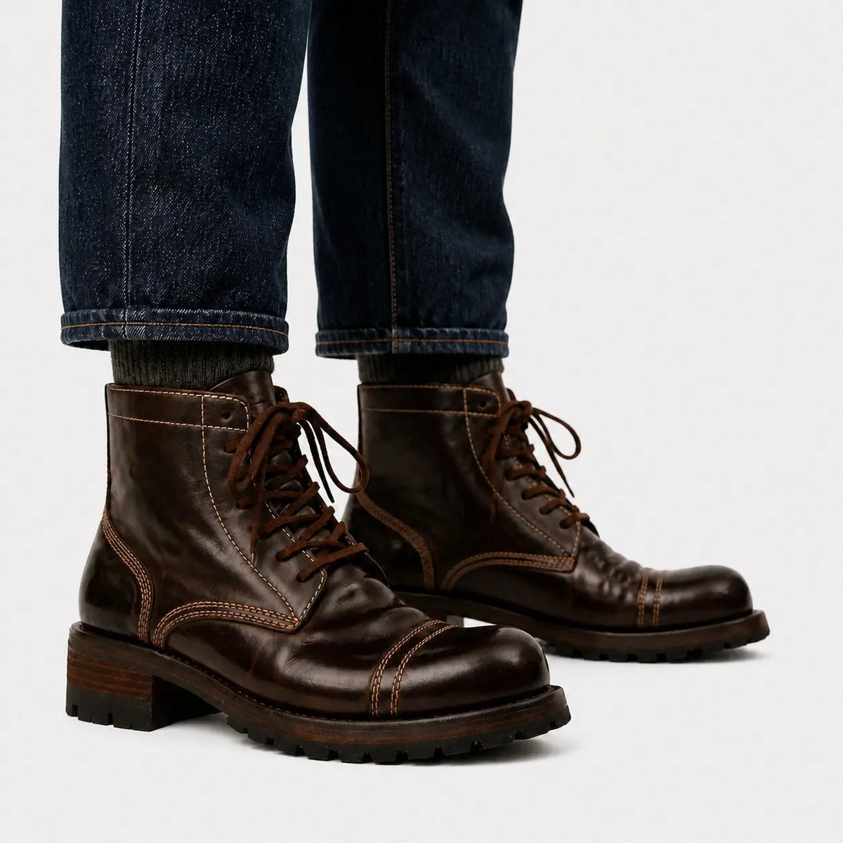 Horsehide Combat Boots