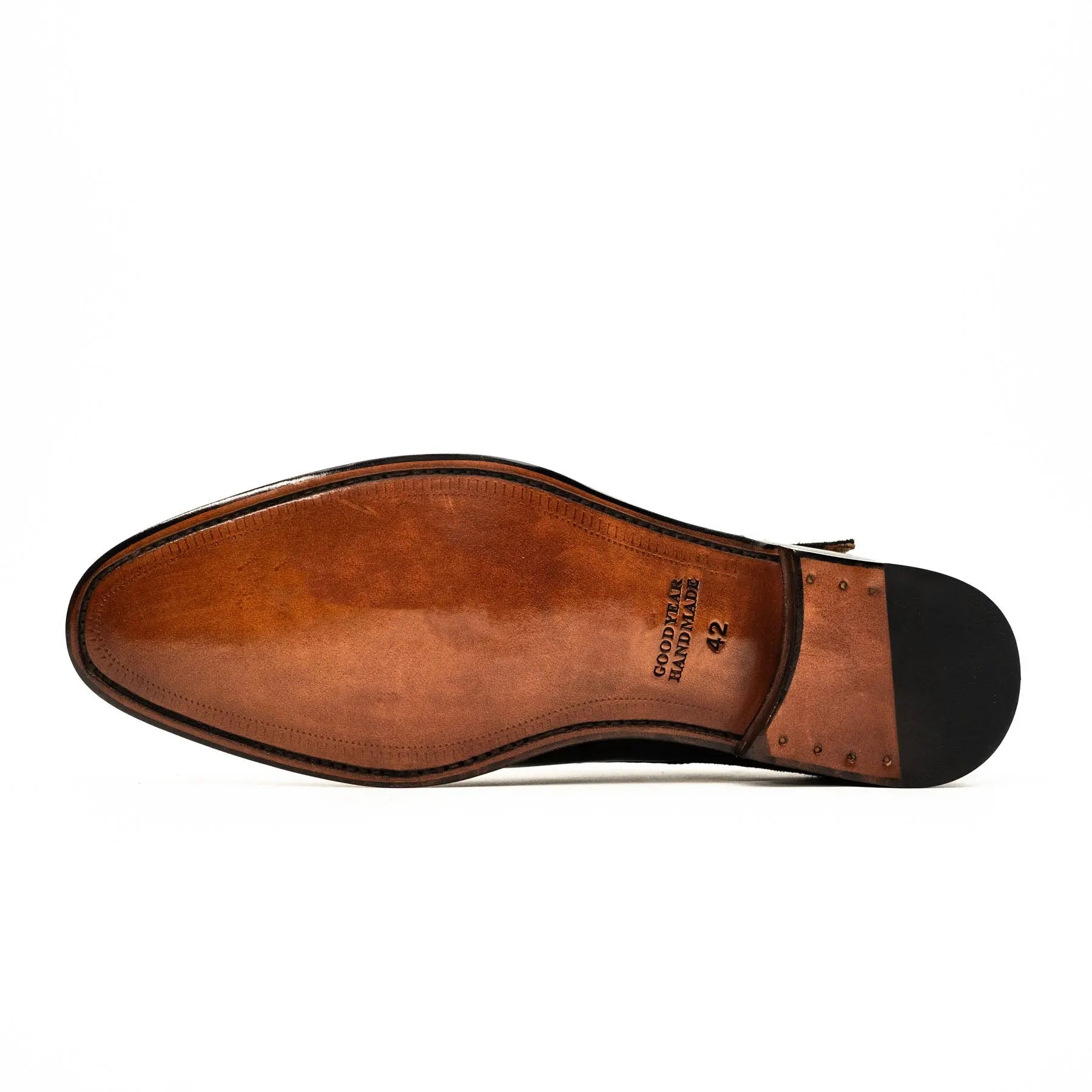 Dark Brown Suede-Panel Monk Shoe VanPasch