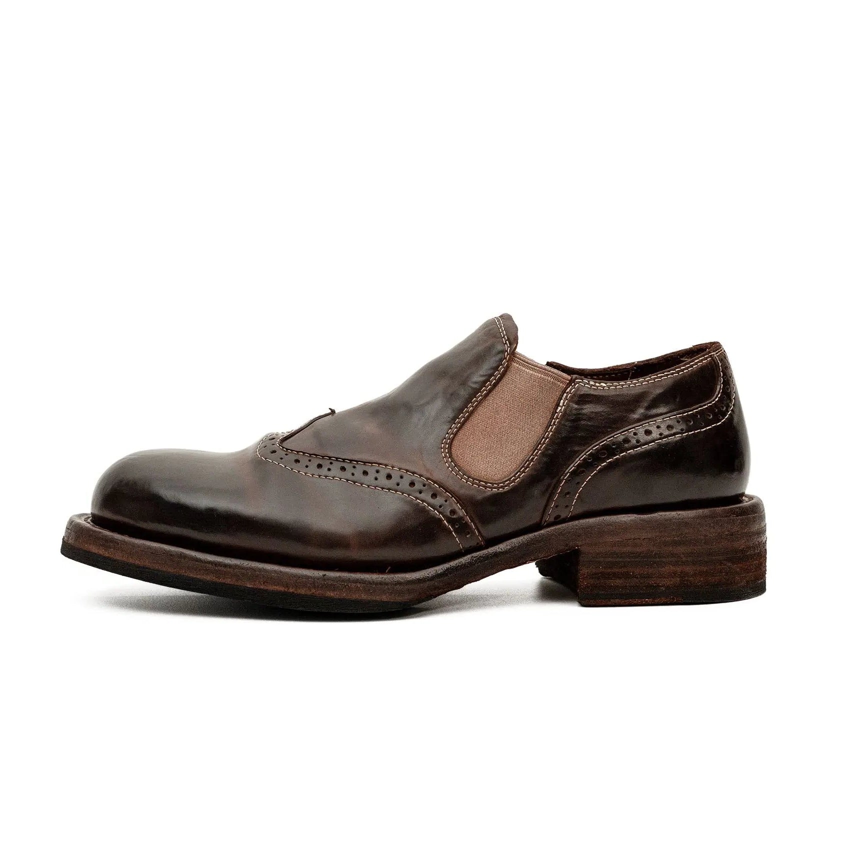 Washed Horse Leather Slip-On Casual Shoes
