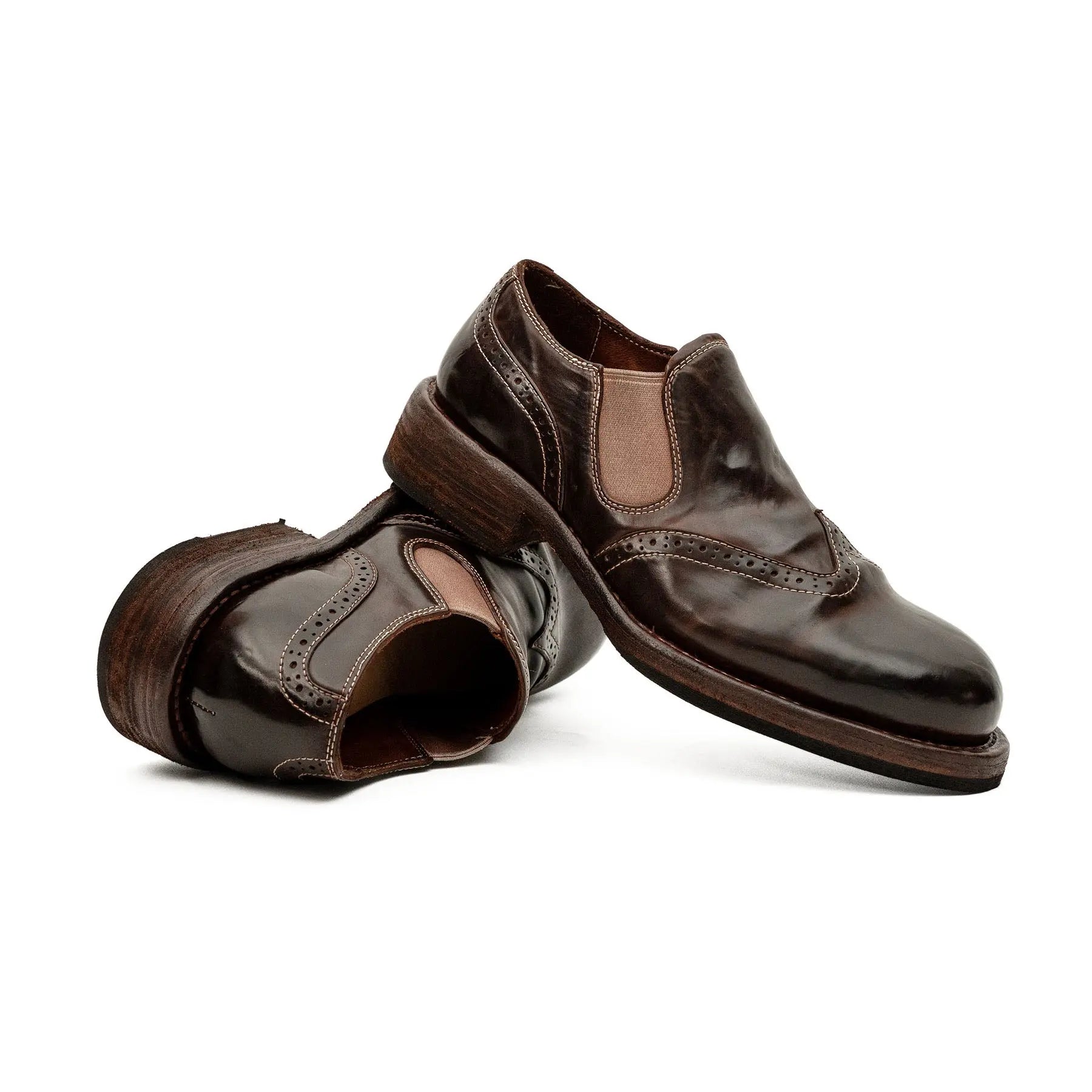 Washed Horse Leather Slip-On Casual Shoes