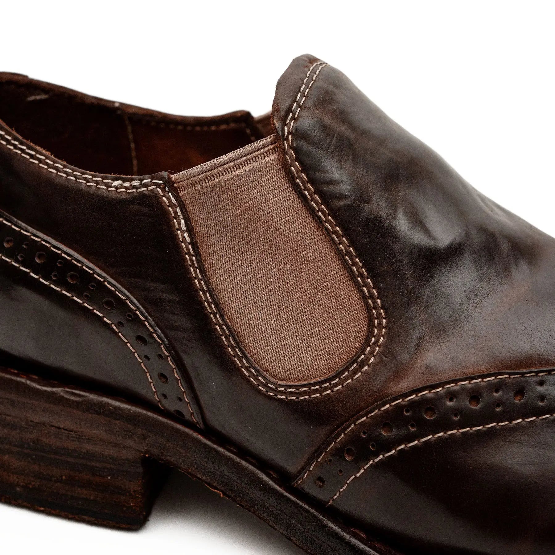 Washed Horse Leather Slip-On Casual Shoes