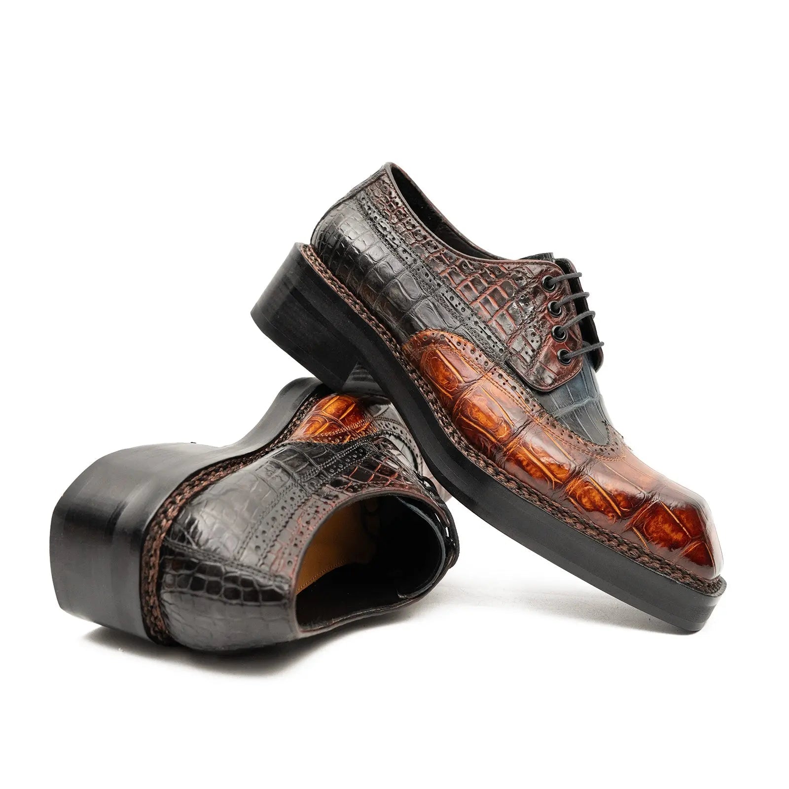 Exotic Crocodile Leather Derby Shoes VanPasch