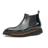 Foil leather Thick-Soled Chelsea Boot 2898 Blue VanPasch