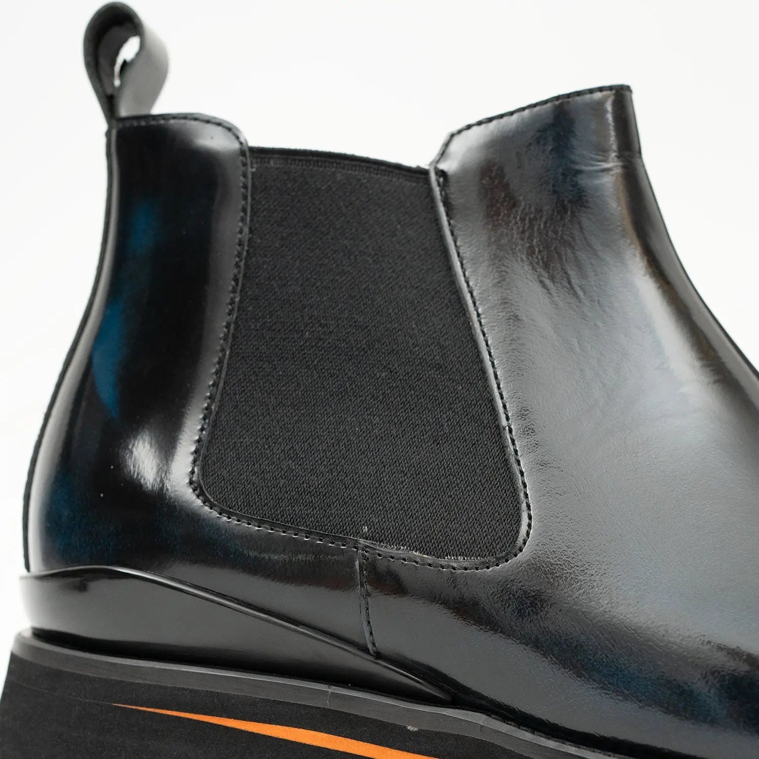 Foil leather Thick-Soled Chelsea Boot 2898 Blue VanPasch