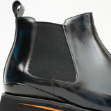 Foil leather Thick-Soled Chelsea Boot 2898 Blue VanPasch