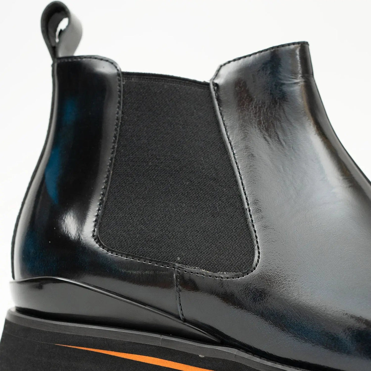 Foil leather Thick-Soled Chelsea Boot 2898 Blue VanPasch