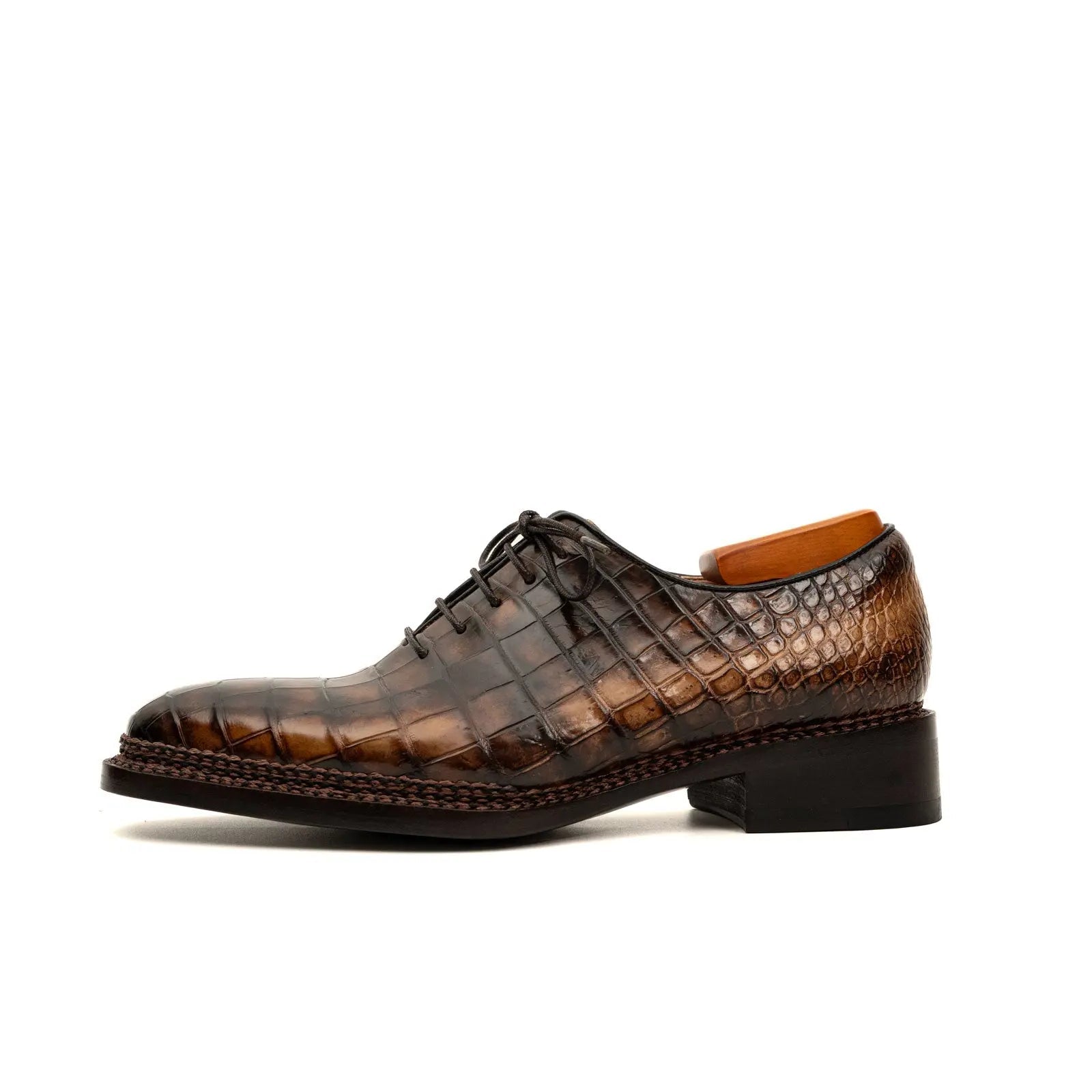 Genuine Crocodile Norwegian Oxford Shoes VanPasch