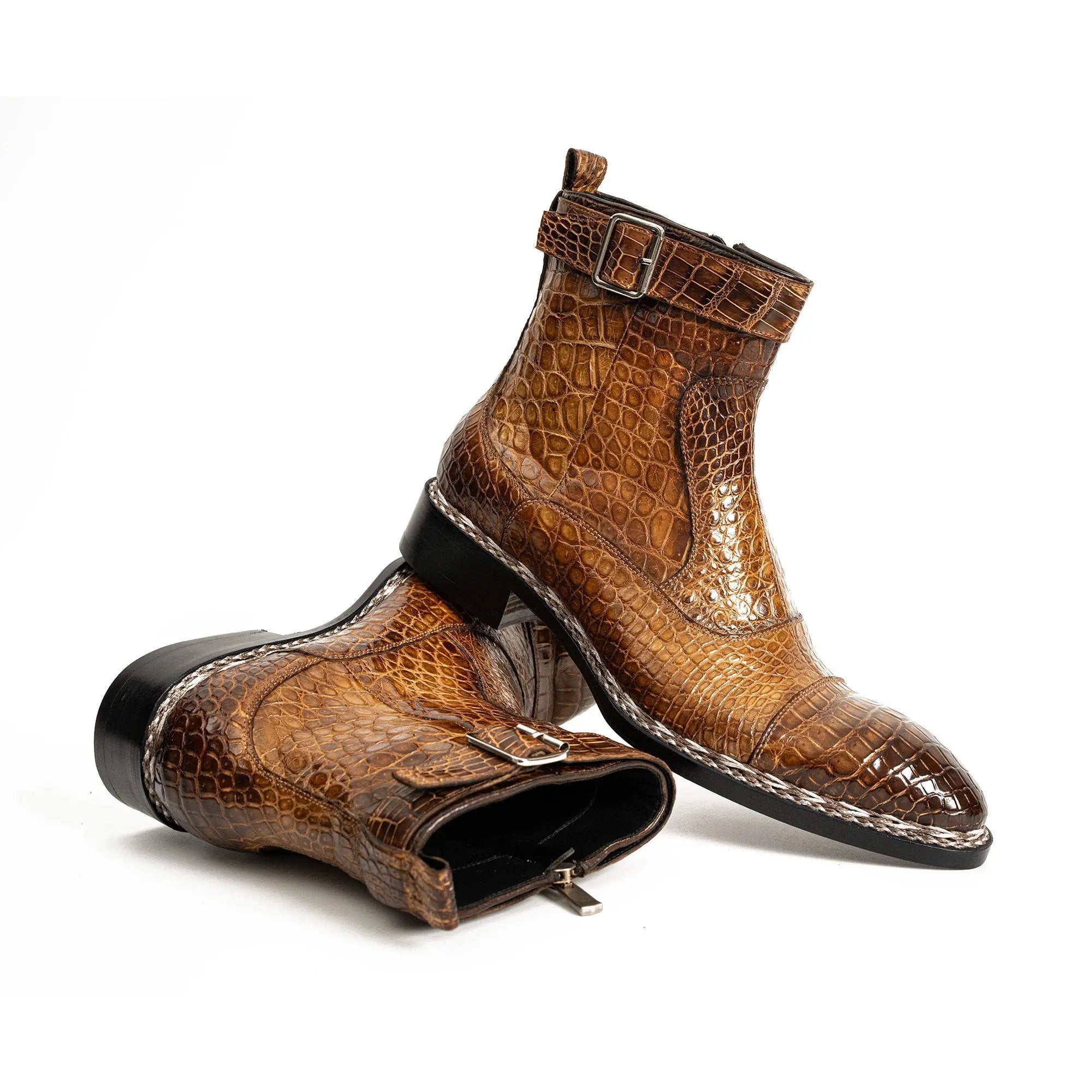 Glossy Brown Alligator Chelsea Boot VanPasch