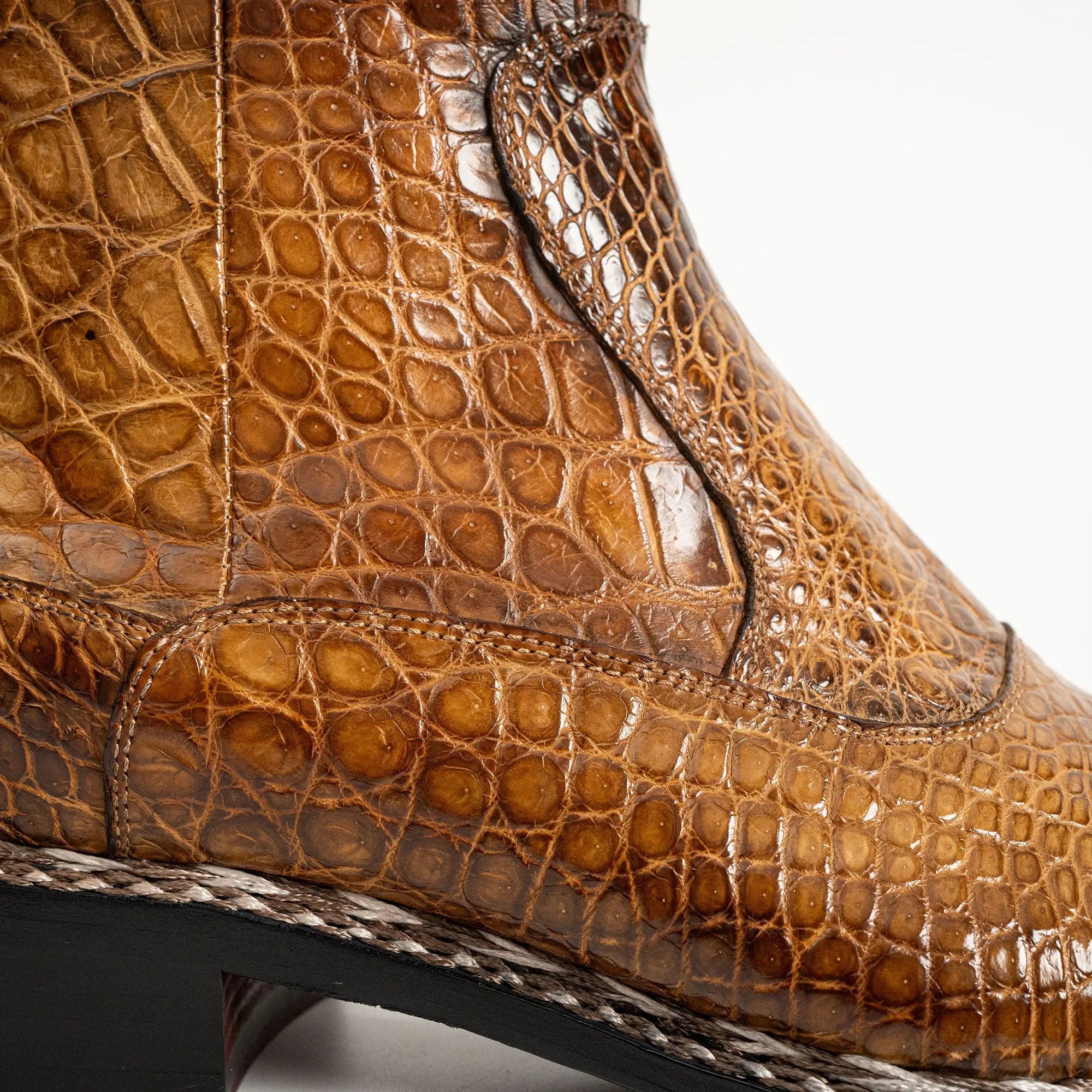 Glossy Brown Alligator Chelsea Boot VanPasch