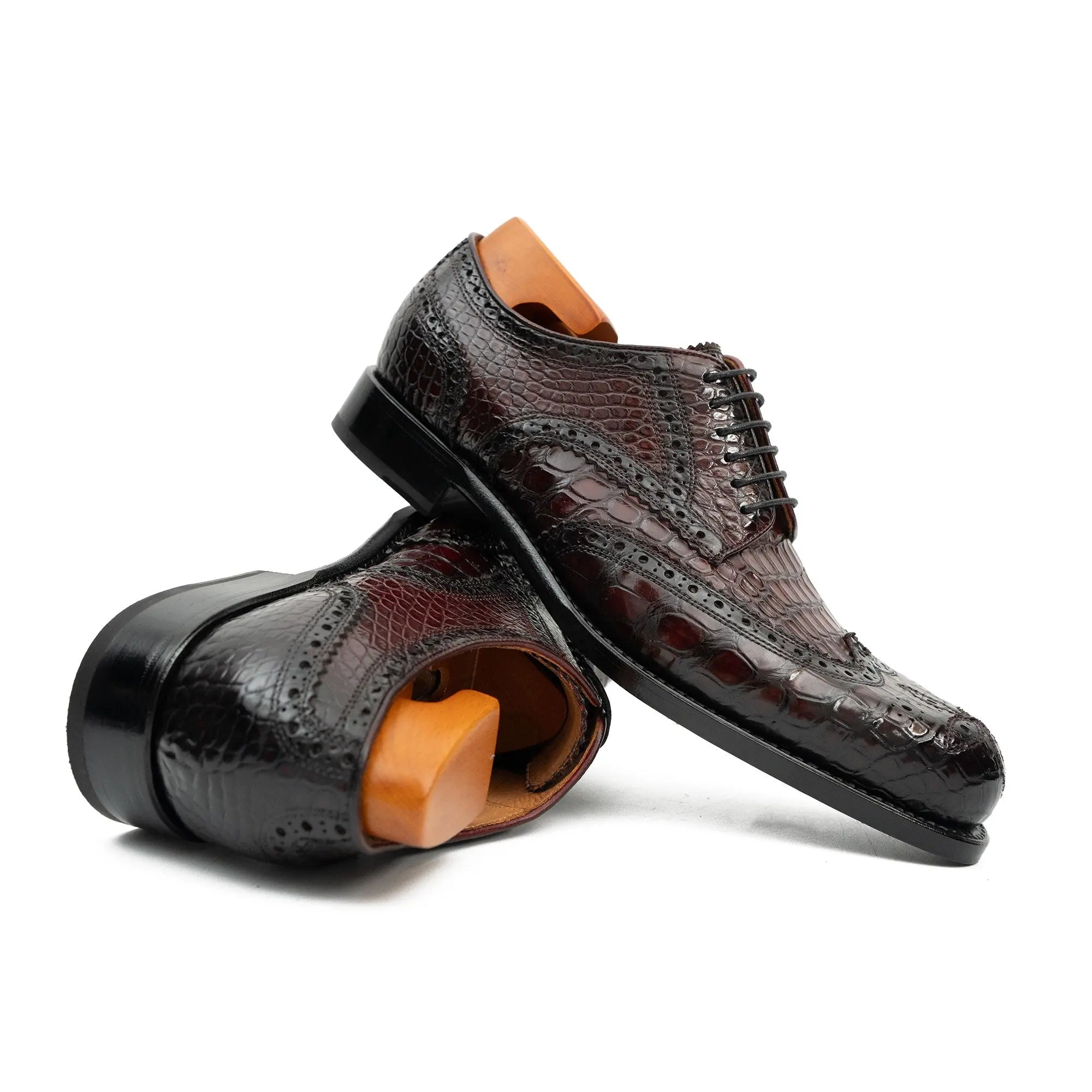 Goodyear Nile Crocodile Leather Derby Shoes VanPasch
