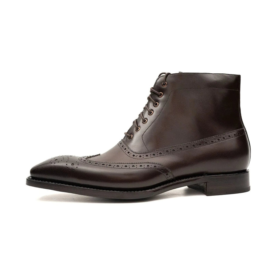 Burnished Leather Lace-Up Boots