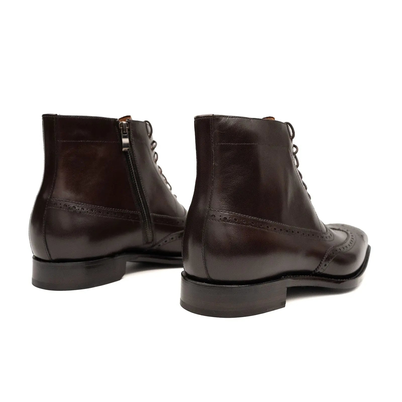 Burnished Leather Lace-Up Boots