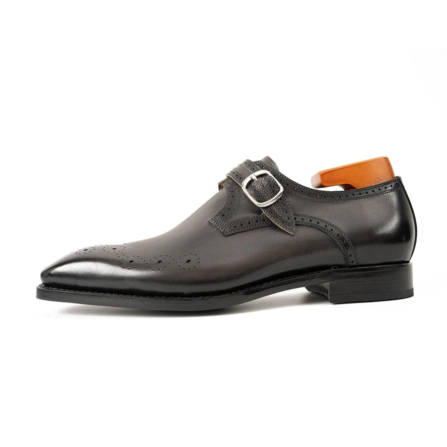 Goodyear Welted Monk Strap Shoes Black VanPasch