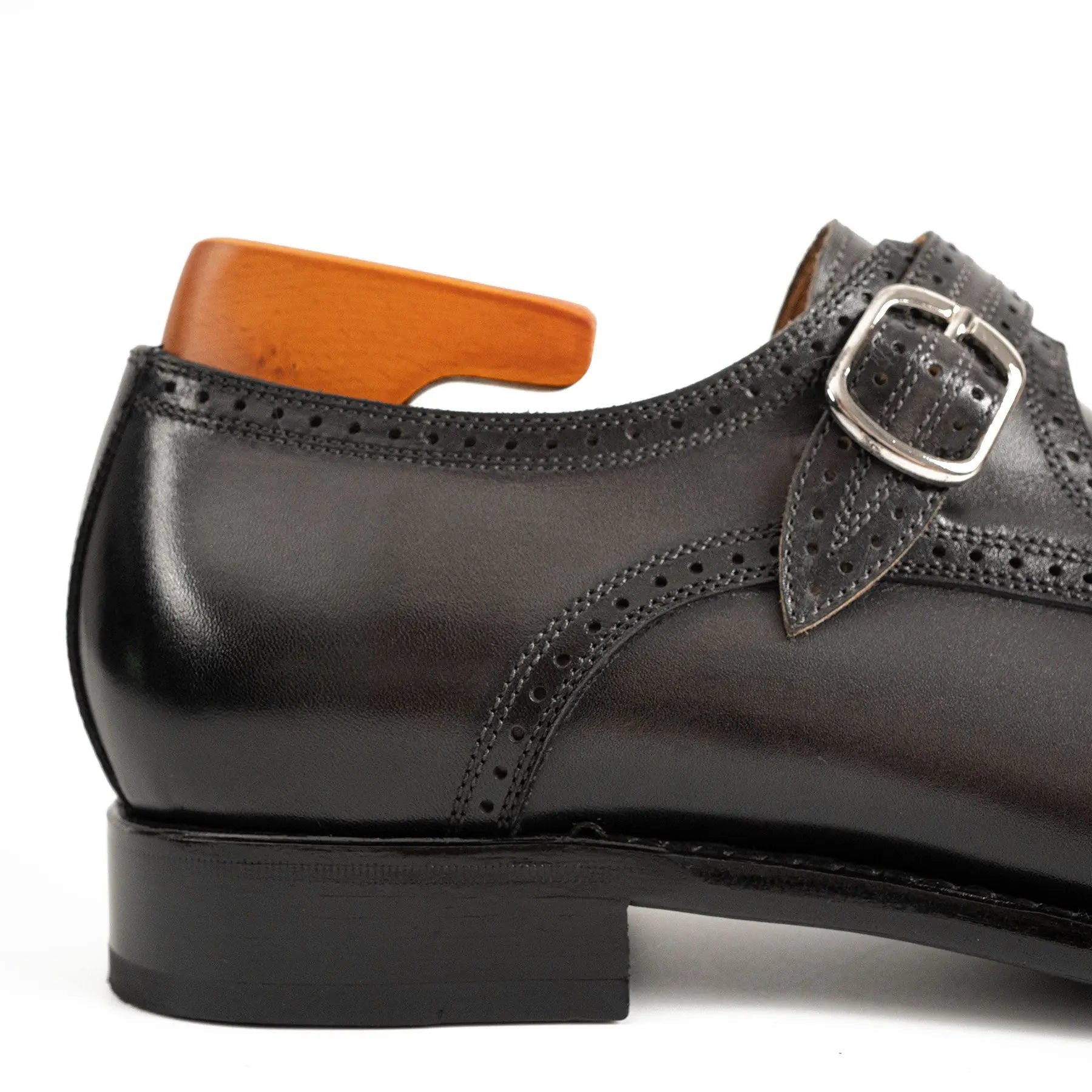 Goodyear Welted Monk Strap Shoes Black VanPasch