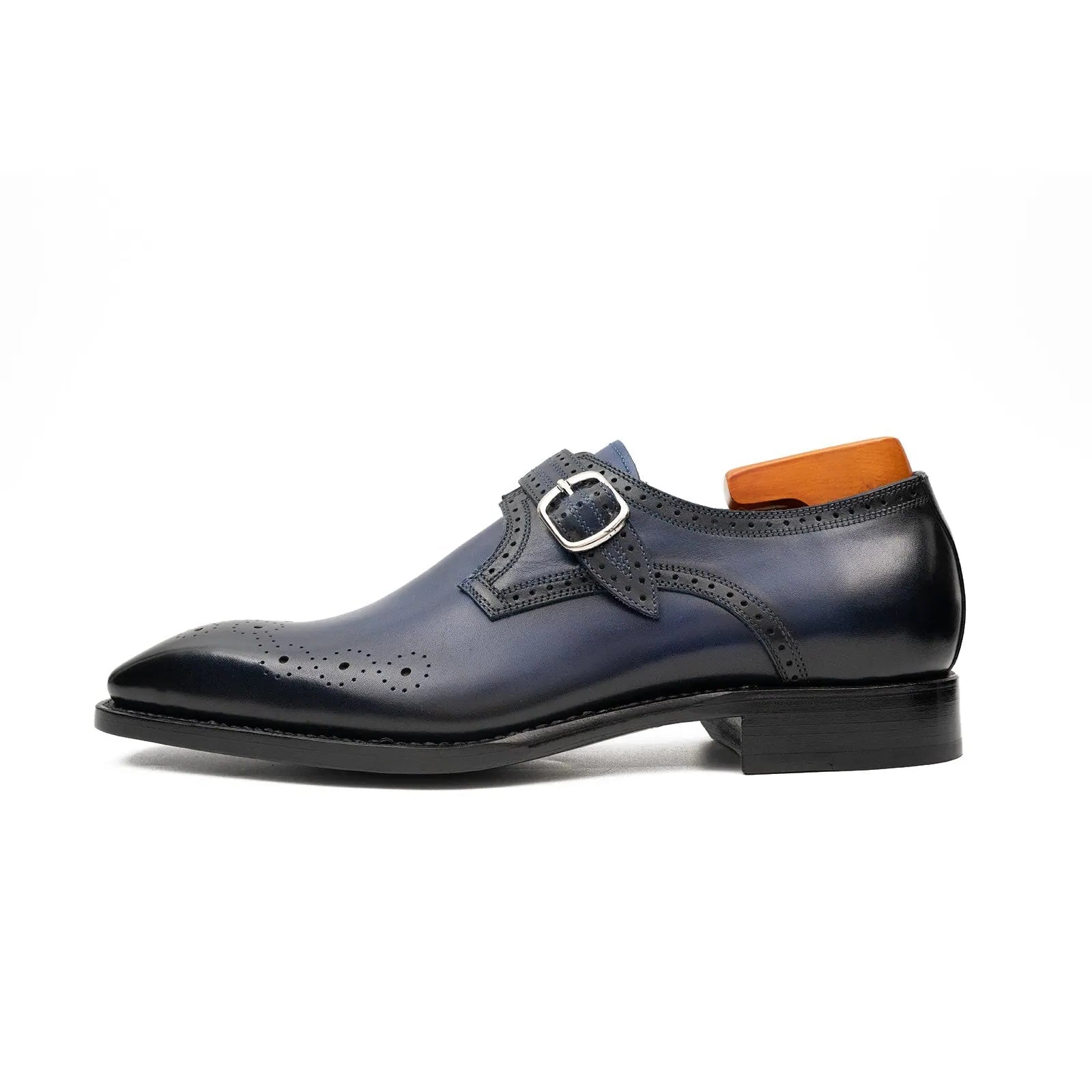 Goodyear Welted Monk Strap Shoes Blue VanPasch