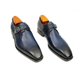 Goodyear Welted Monk Strap Shoes Blue VanPasch