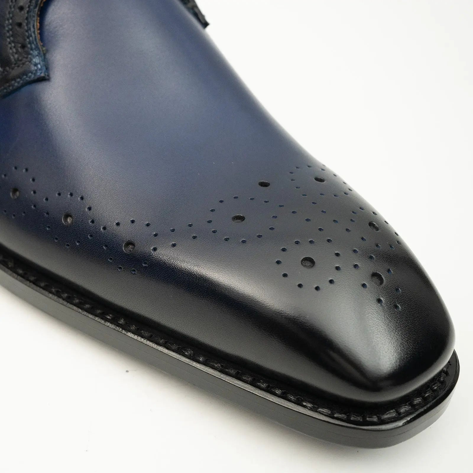 Goodyear Welted Monk Strap Shoes Blue VanPasch