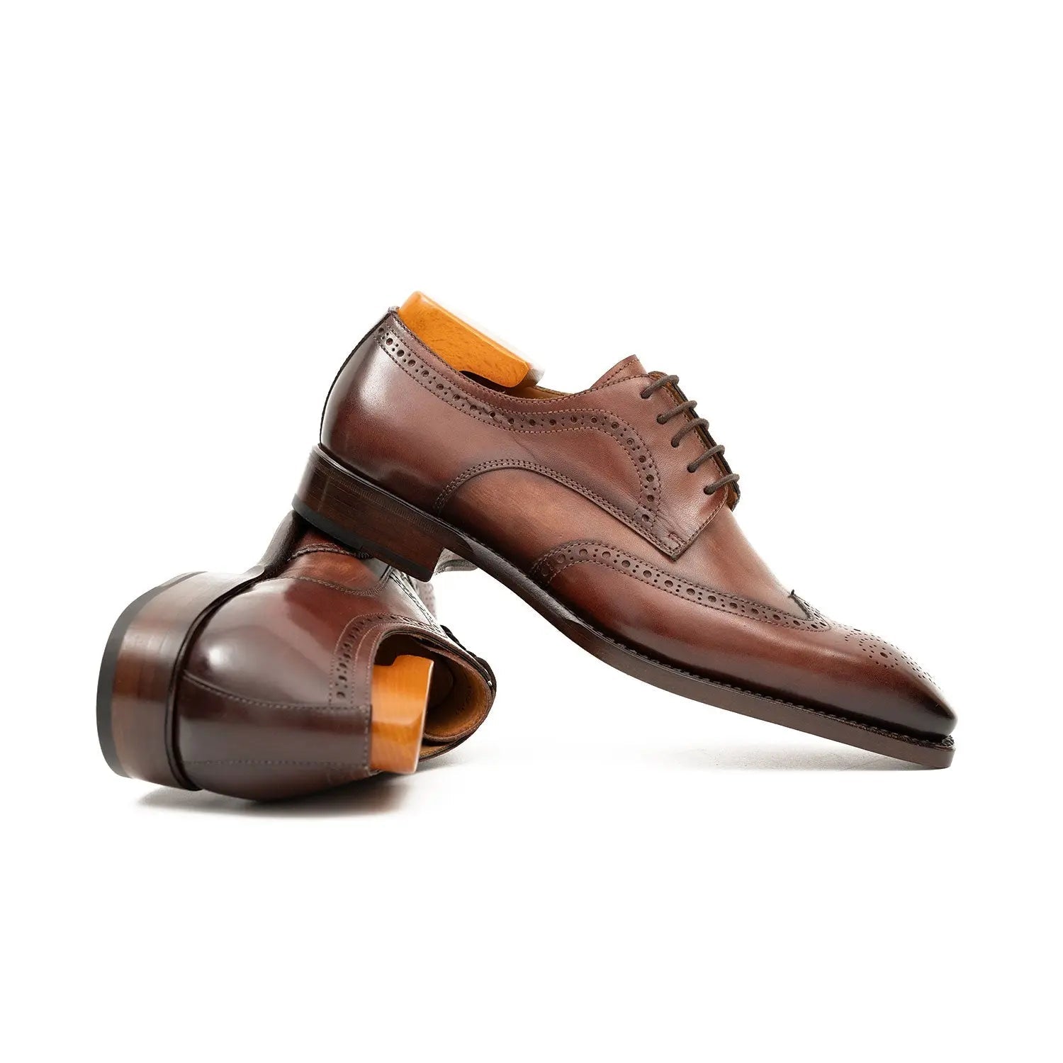 Goodyear welt derby shoes Brogue style Brown VanPasch