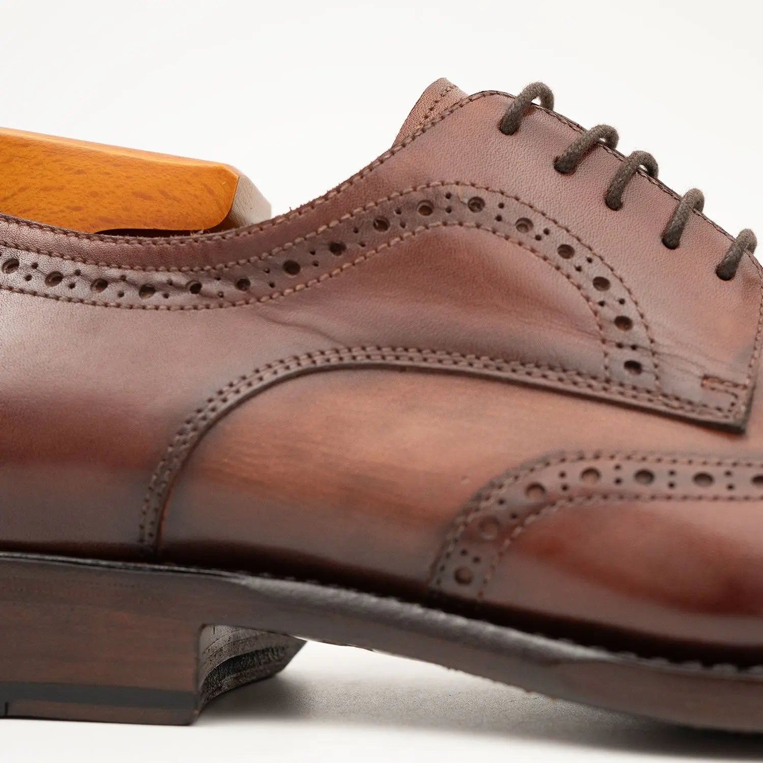 Goodyear welt derby shoes Brogue style Brown VanPasch