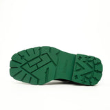 Green-Black Polished Lace-Up Boots VanPasch