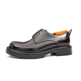 Handcrafted Big Toe Derby Shoes with Thick Sole  Wine red VanPasch