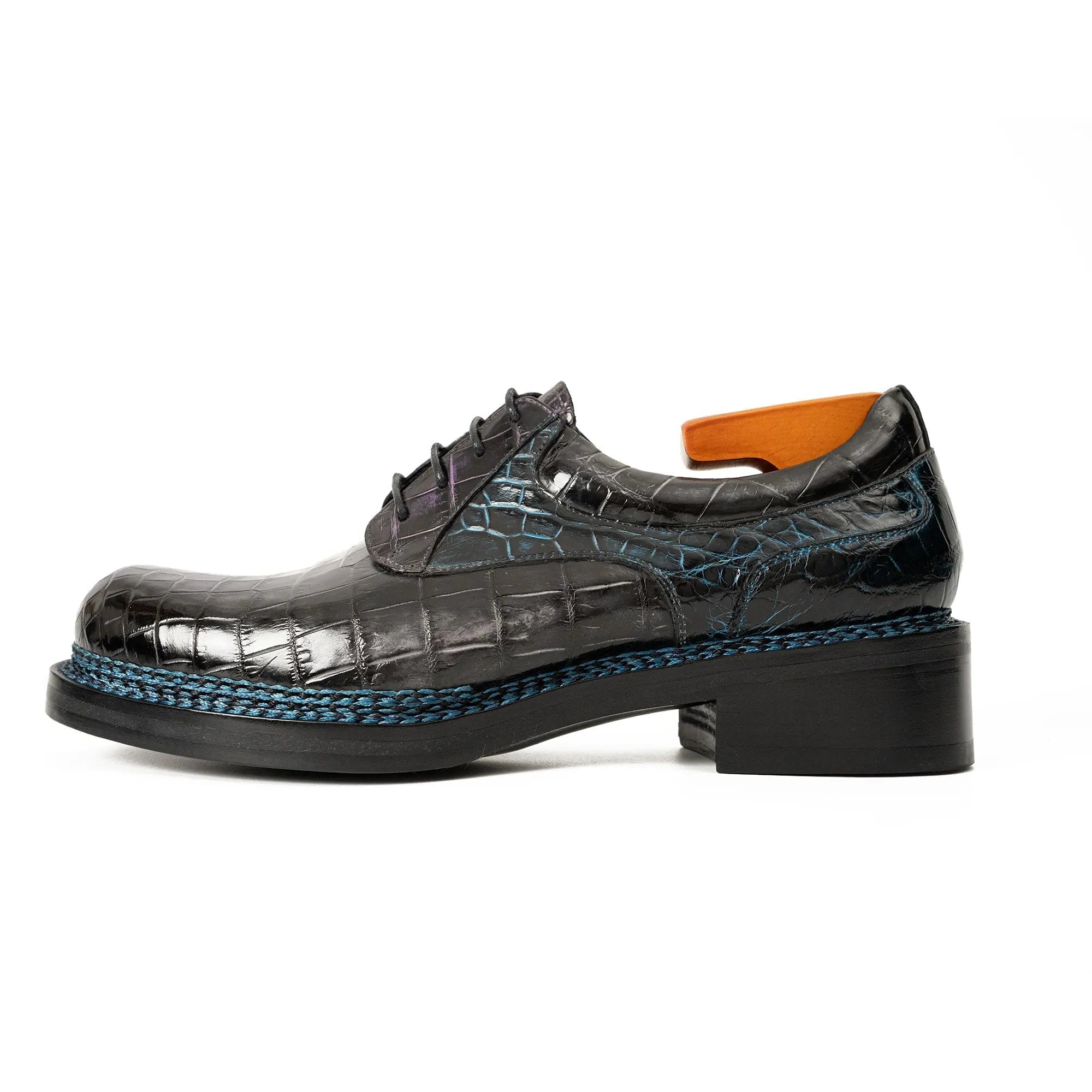 Handcrafted Nile Crocodile Derby Shoes ??¨¬C Norwegian Stitch VanPasch