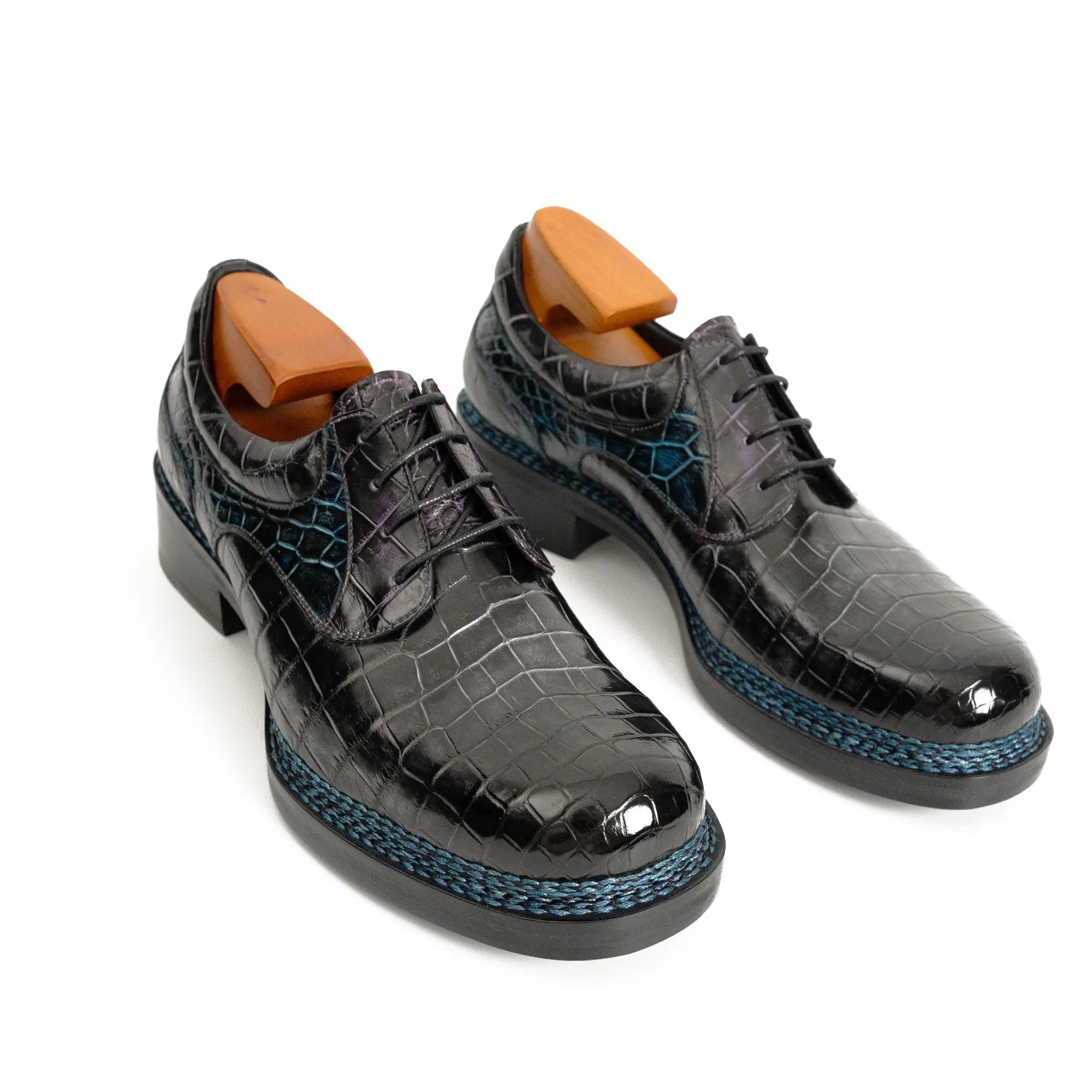 Handcrafted Nile Crocodile Derby Shoes ??¨¬C Norwegian Stitch VanPasch