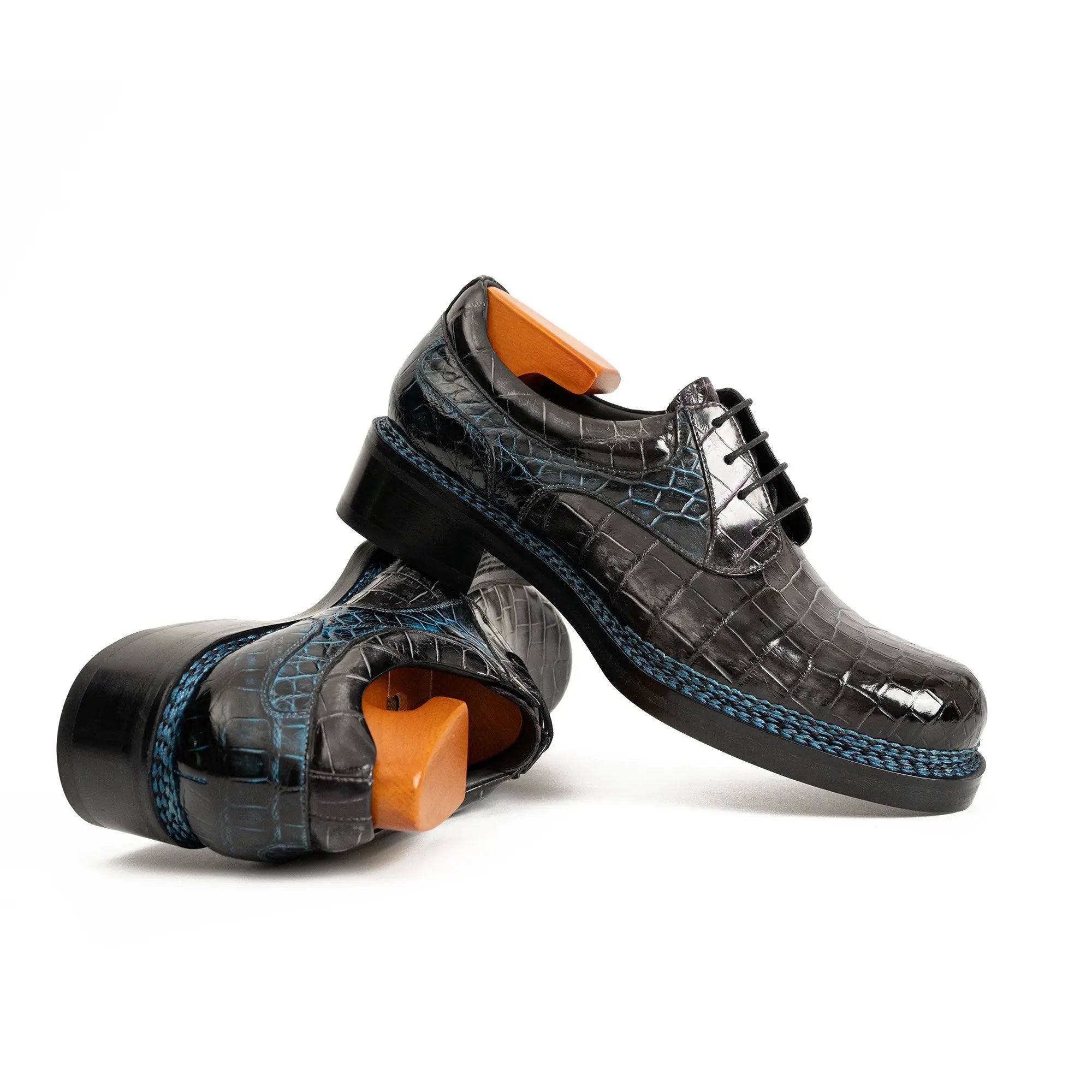 Handcrafted Nile Crocodile Derby Shoes ??¨¬C Norwegian Stitch VanPasch