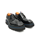 Handcrafted Square Toe Brogue Shoes with Thick Sole Black VanPasch