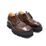 Handcrafted Square Toe Brogue Shoes with Thick Sole Coffee VanPasch