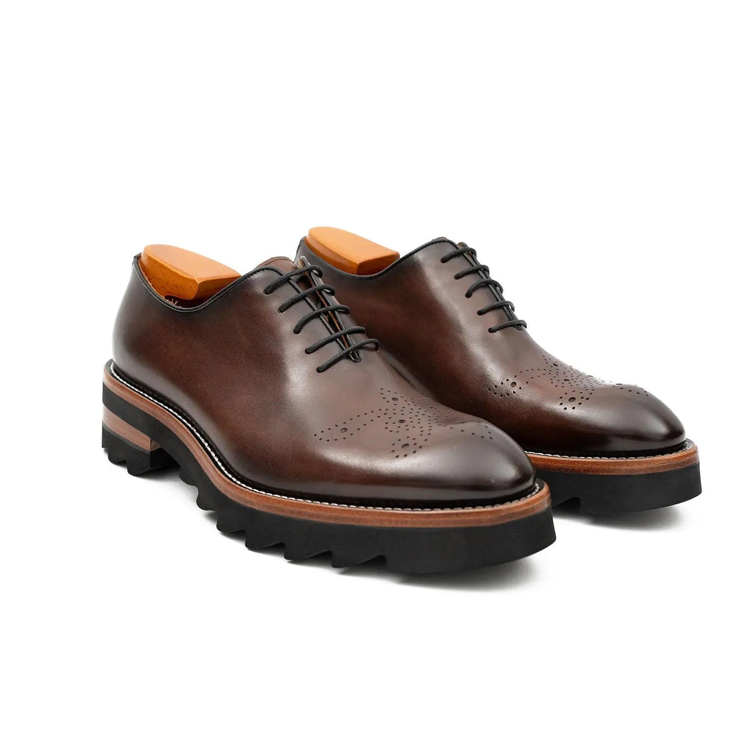 Handcrafted calfskin Oxford shoes Coffee VanPasch