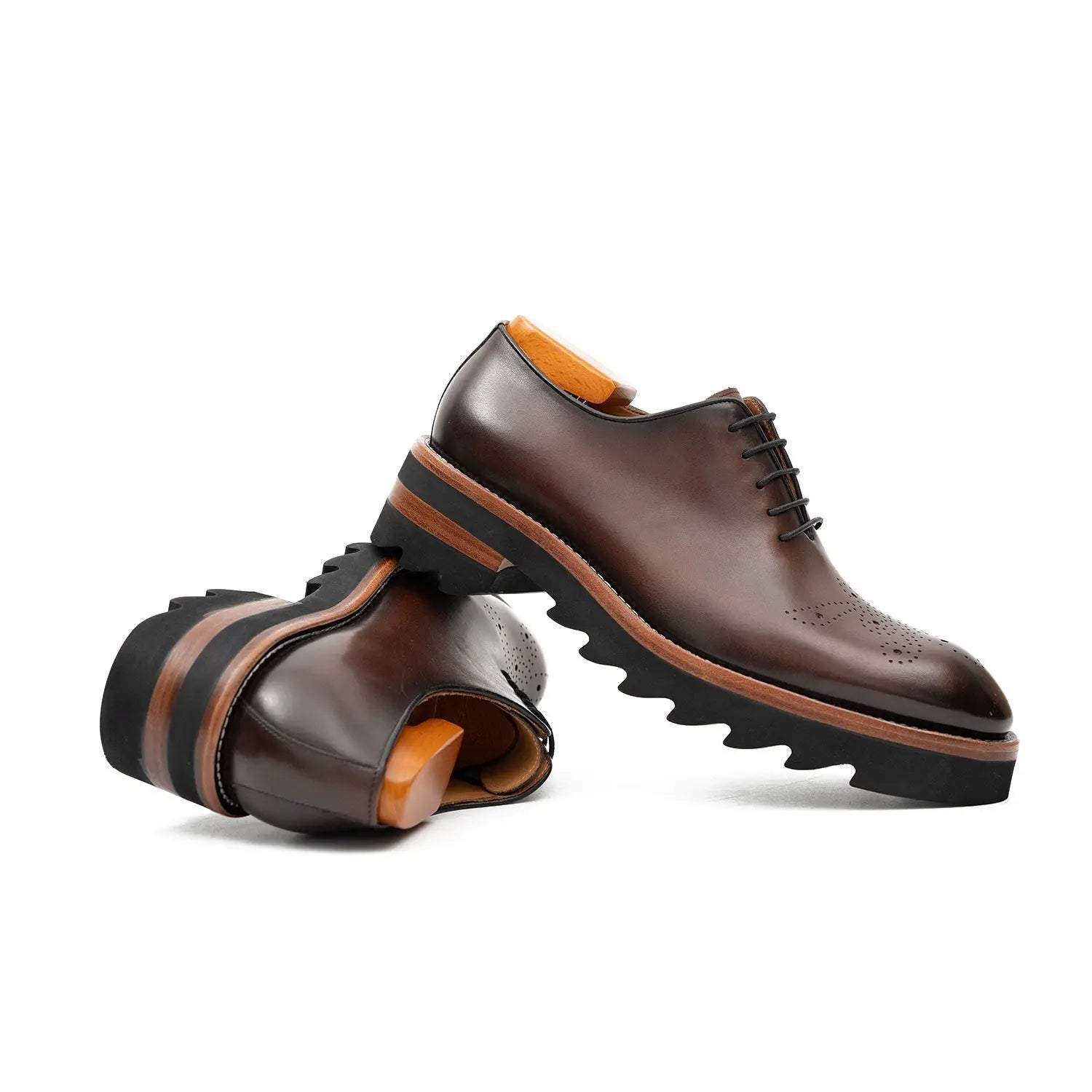 Handcrafted calfskin Oxford shoes Coffee VanPasch