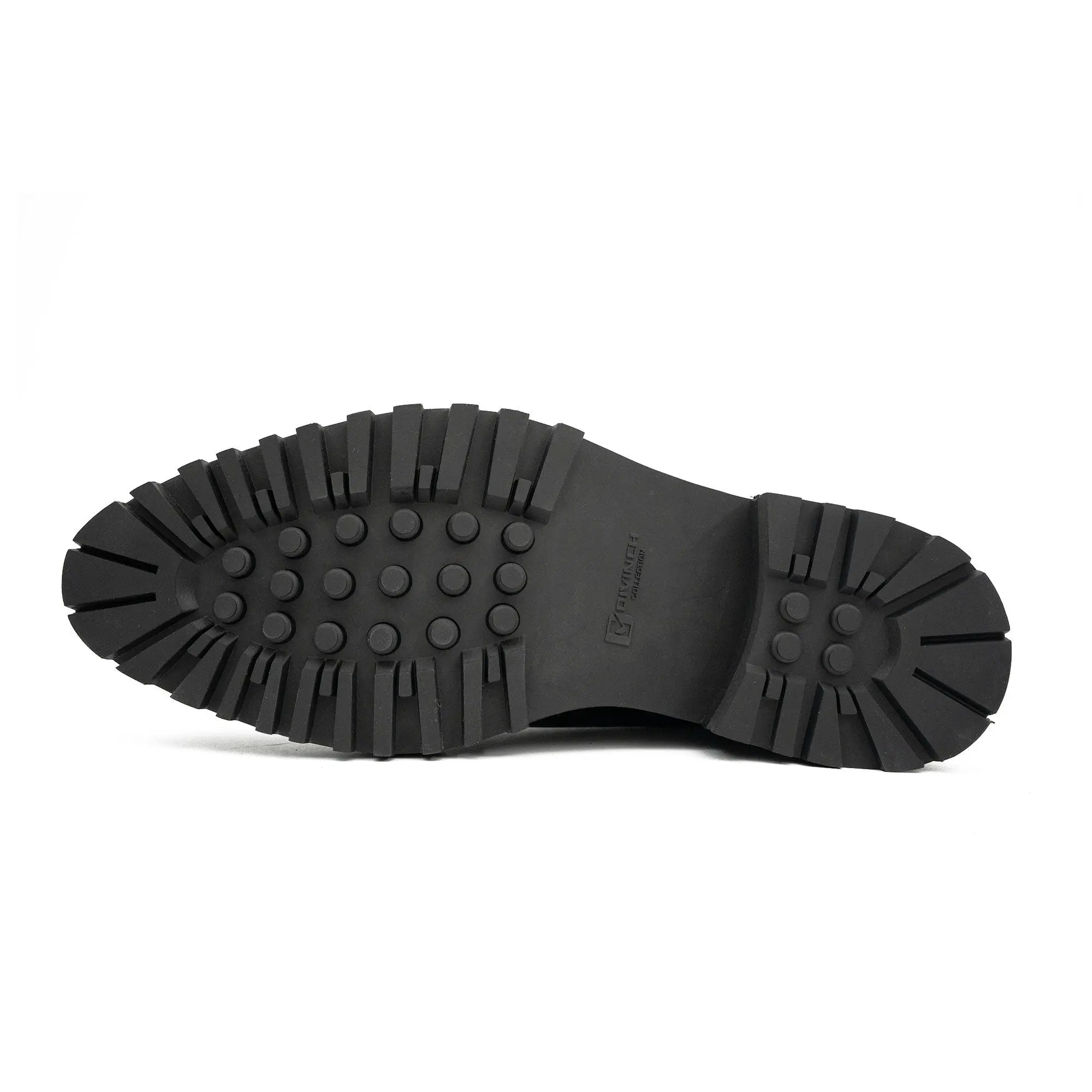 Handmade Chunky - sole Brogue Shoes Black VanPasch