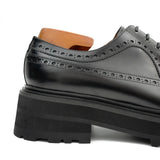 Handmade Chunky - sole Brogue Shoes Black VanPasch