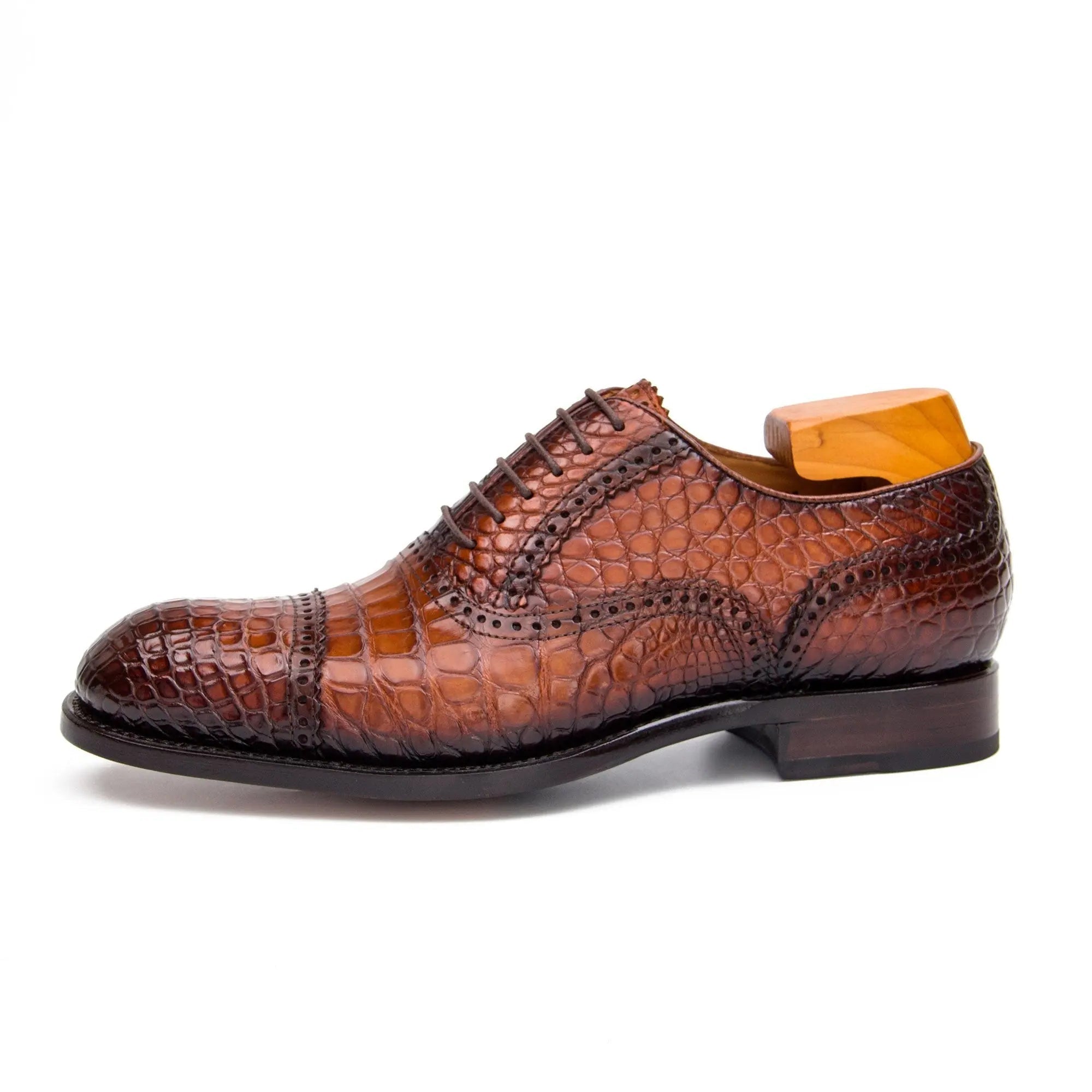 Nile crocodile leather Goodyear crafts Oxford shoes 28172001 - VanPasch