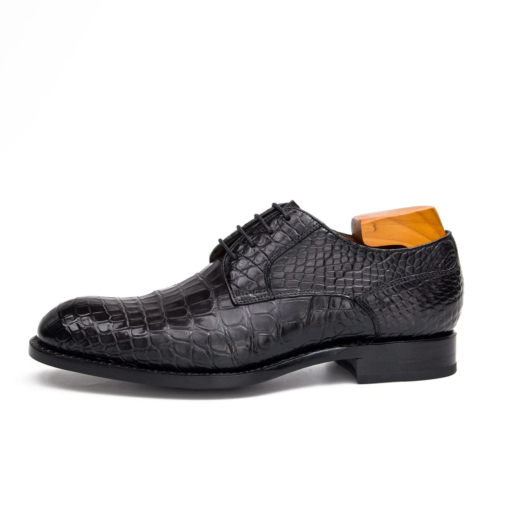 Nile crocodile leather Goodyear crafts derby shoes VanPasch