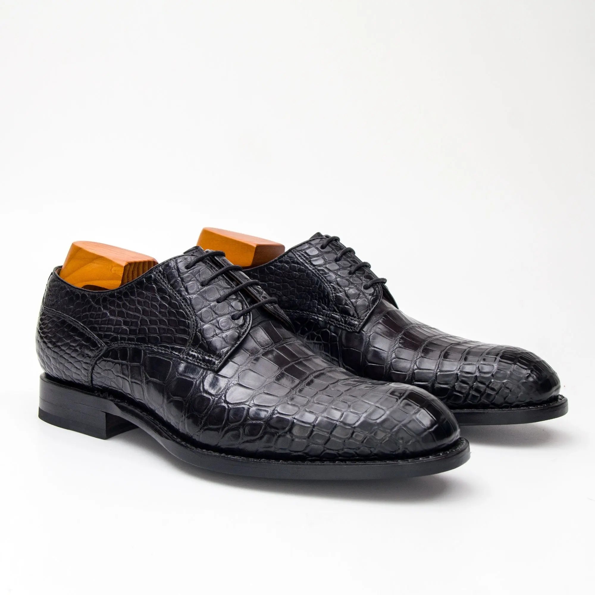 Nile crocodile leather Goodyear crafts derby shoes VanPasch