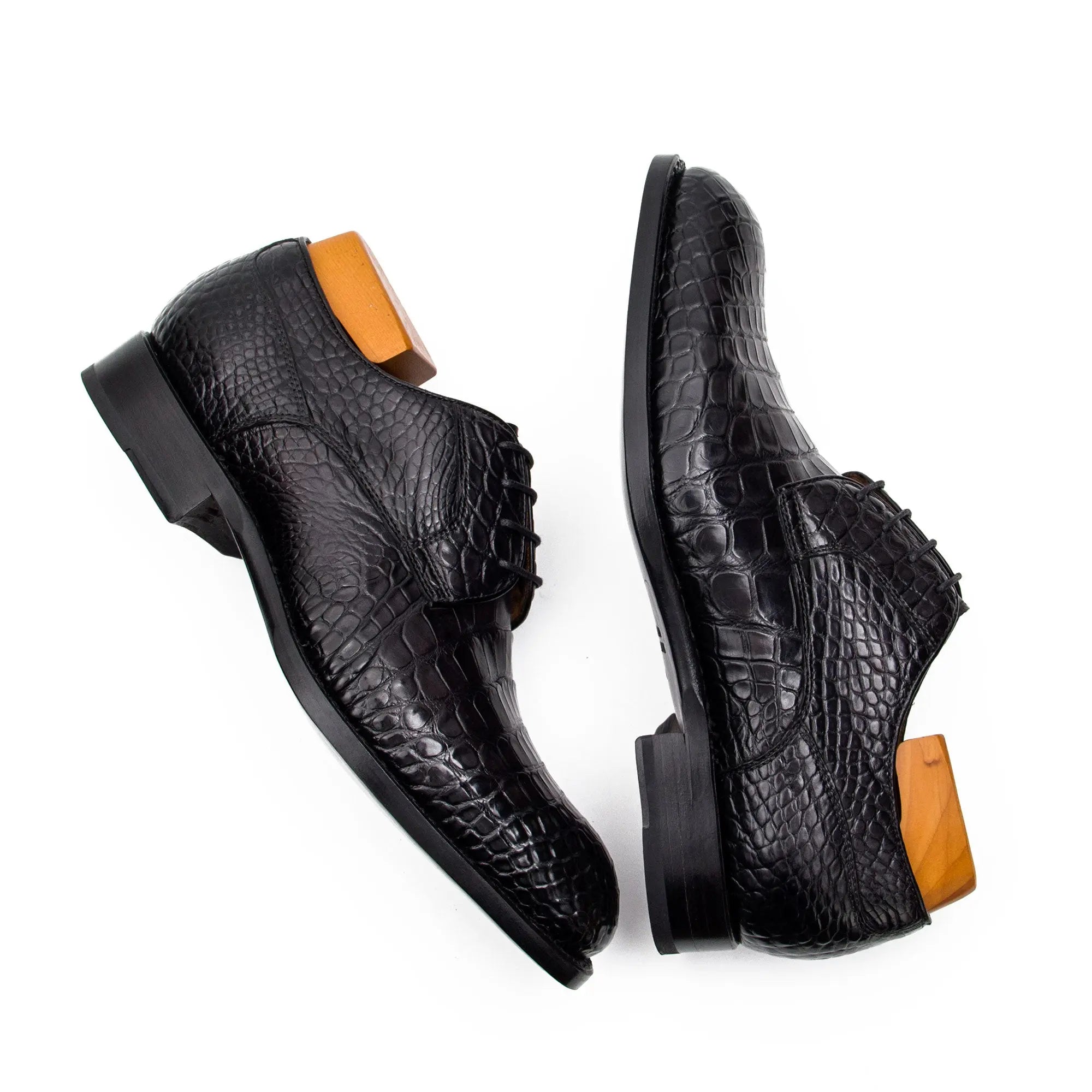 Nile crocodile leather Goodyear crafts derby shoes VanPasch