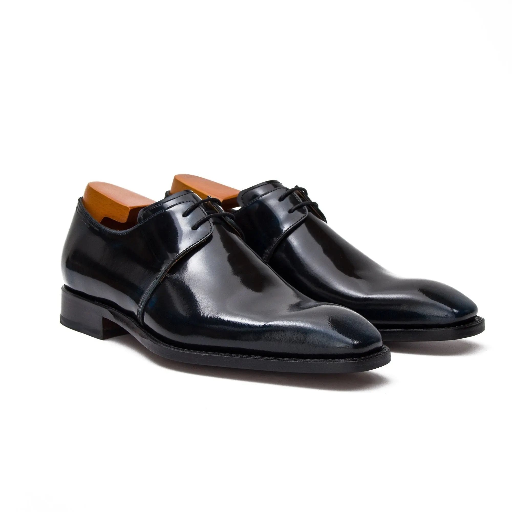 Goodyear calfskin patent leather outsole Derby shoes 20372002 - VanPasch