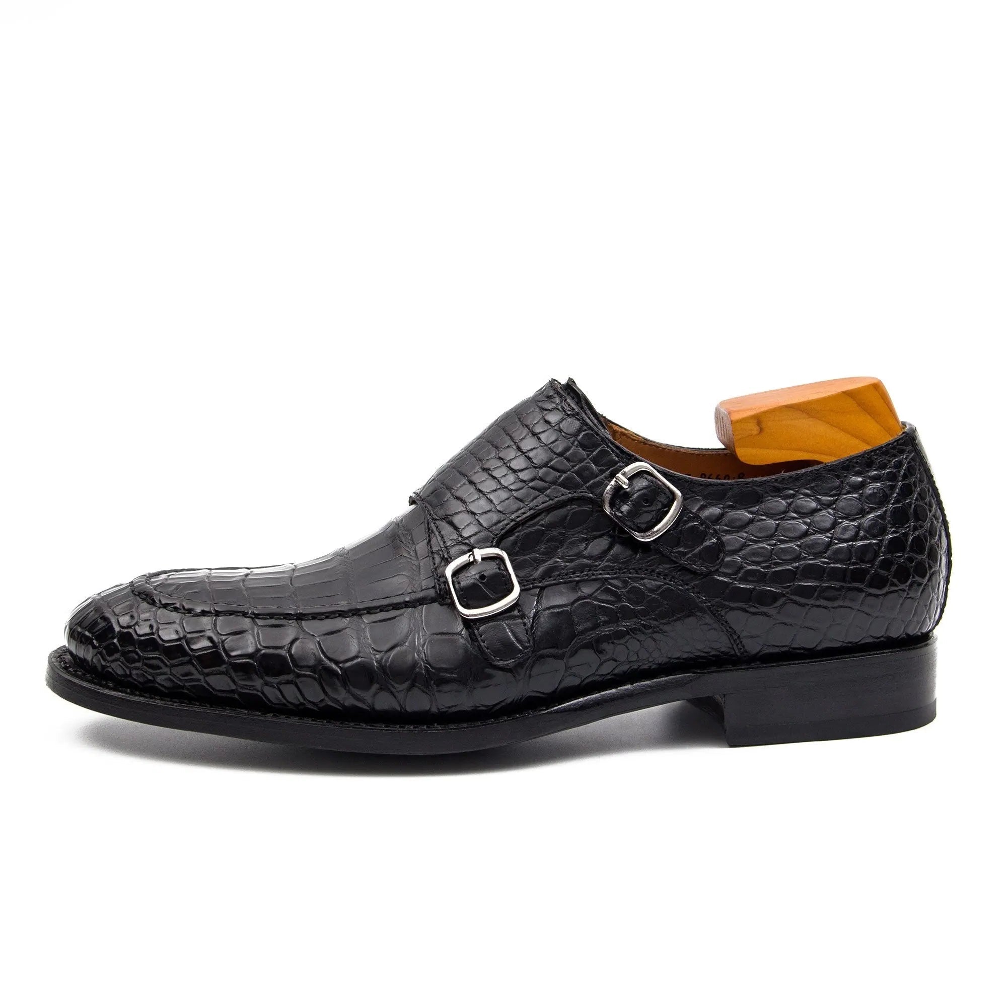 Nile crocodile leather Goodyear crafts Monk Shoes 21978660 - VanPasch