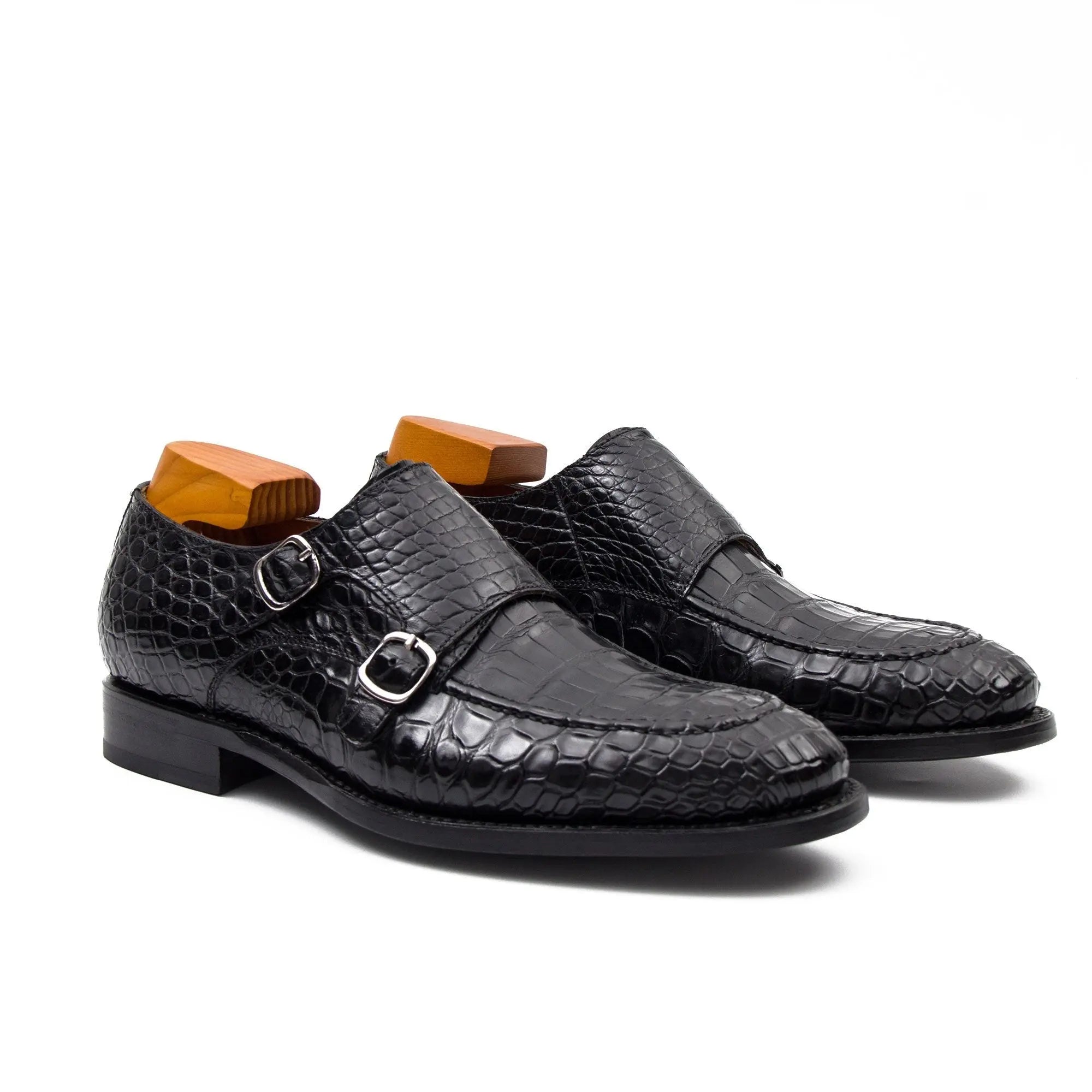 Nile crocodile leather Goodyear crafts Monk Shoes 21978660 - VanPasch